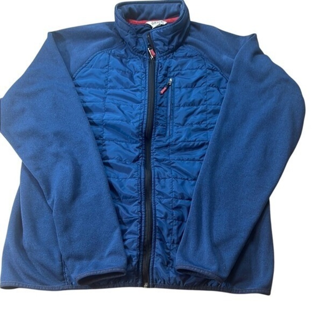 Orvis Fleece Jacket Quilted Puffer Front Full Zip Classic Collection L